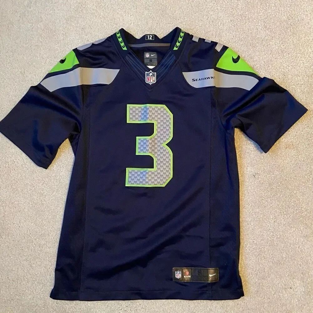 Nike Russell Wilson Seattle Seahawks Home NFL Game Jersey SZ S